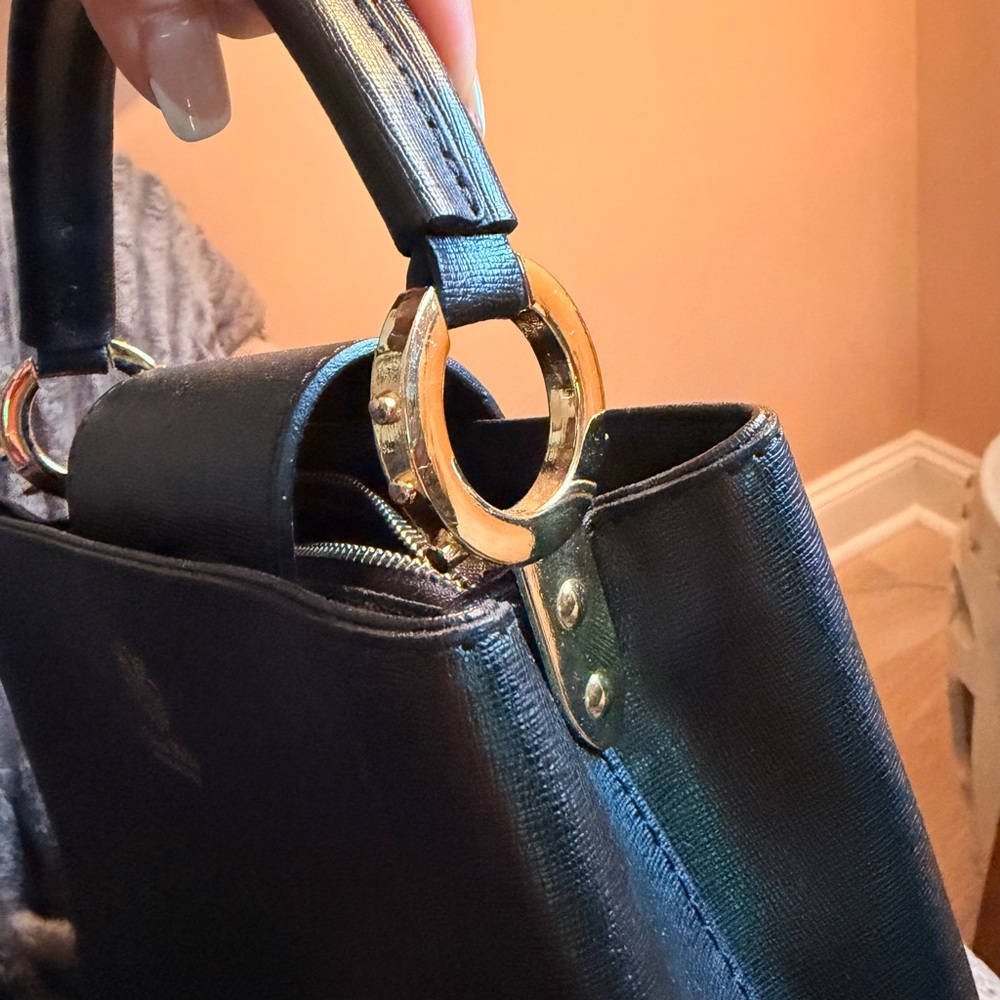 Vera Pelle Elegant Black Satchel - Picture 5 of 8
